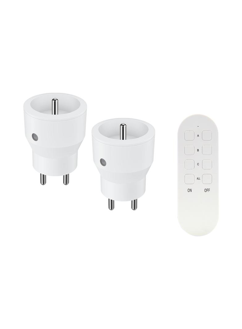 Zestaw bezprzewodowych gniazd MINI, sterowanych pilotem 2+1, 2300W