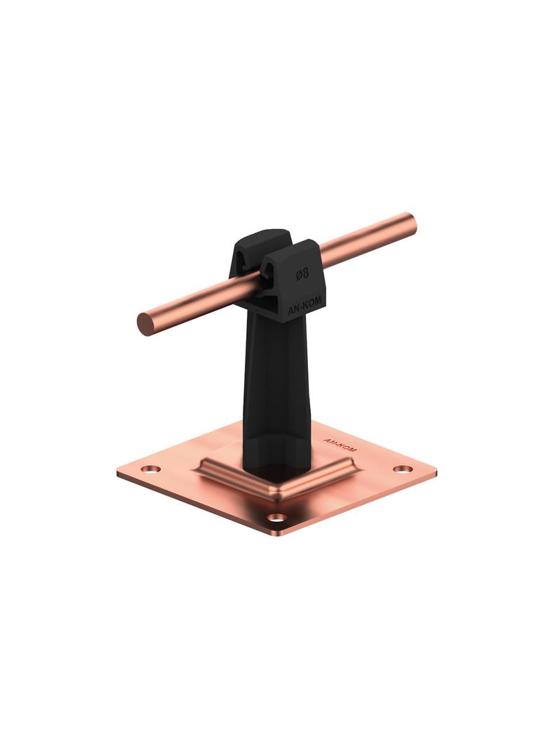 AN-11P/CU/C-N Uchwyt na płytce stal.H=7cm Z-zatrz. /CU/ czarny