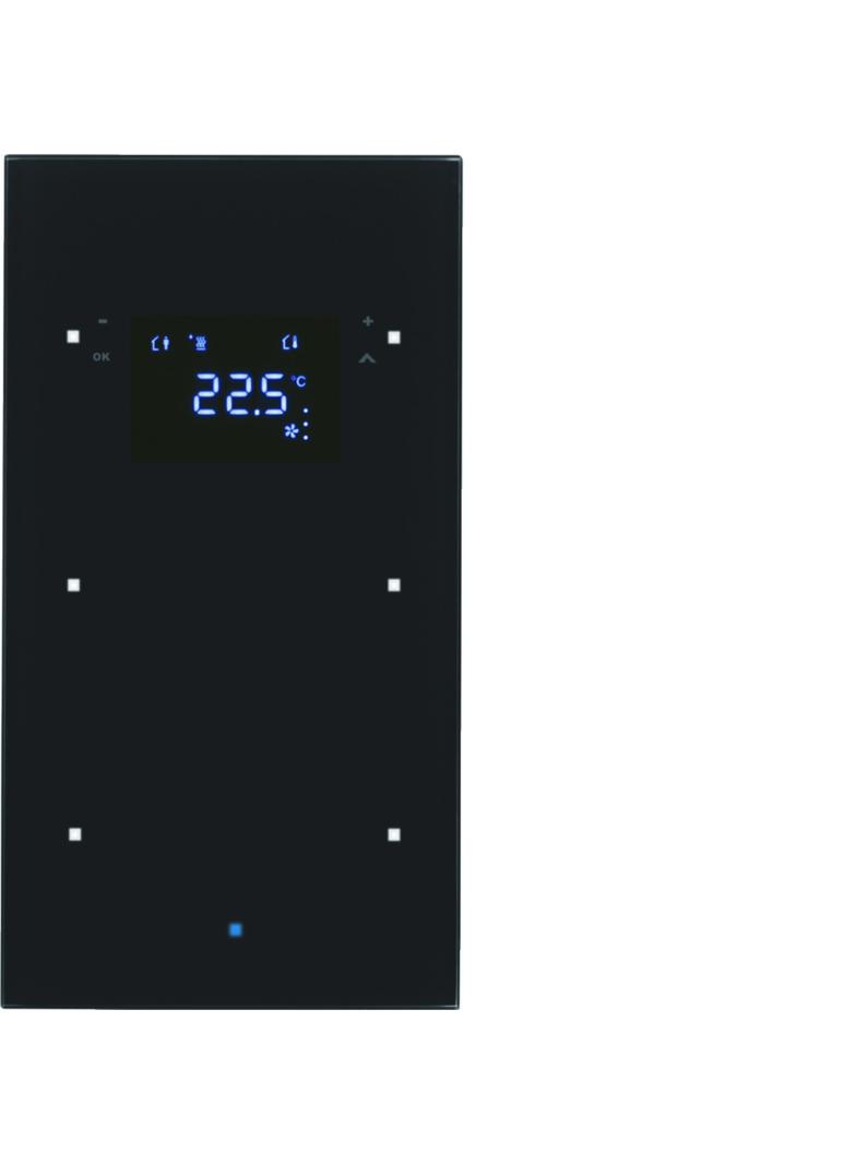 BERKER KNX TS Sensor dotykowy podwójny z regulatorem temperatury szkło czarny 75642035 HAGER