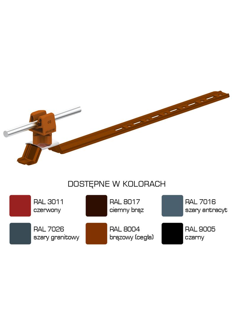 AN-20KPN/LA/-N Uchw.dach.uniw.Z-zatrz. L=42cm,H=3,5cm /LA/ brąz