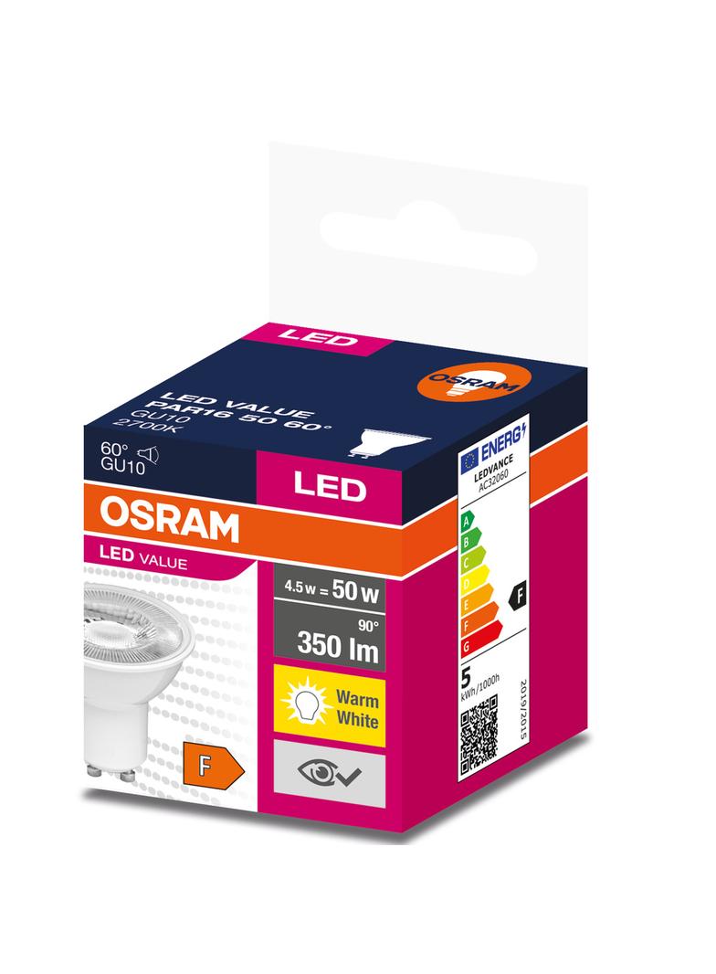 Lampa LED VALUE non-dim PAR16 50 60° 4,5W 827 230V GU10