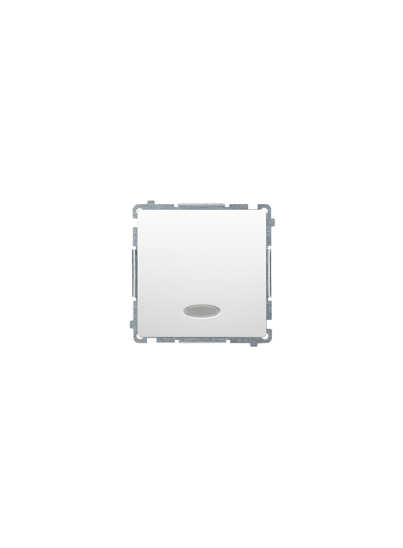 Simon Basic Przycisk pojedynczy zwierny bez piktogramu z podświetleniem LED 10A szybkozłączka biały