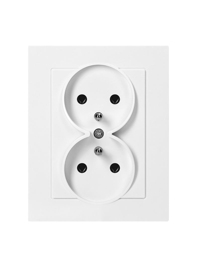 Gniazdo podwójne podtynkowe 2x2P+Z Malta, 16A, 250V, PT-6M, biały FMS-106/W ORNO