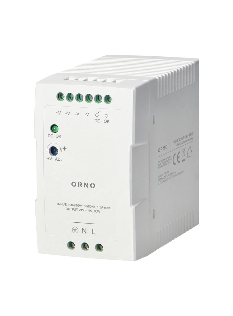 Zasilacz przemysłowy, na szynę DIN, 24VDC, 4A, 96W, w plastikowej obudowie