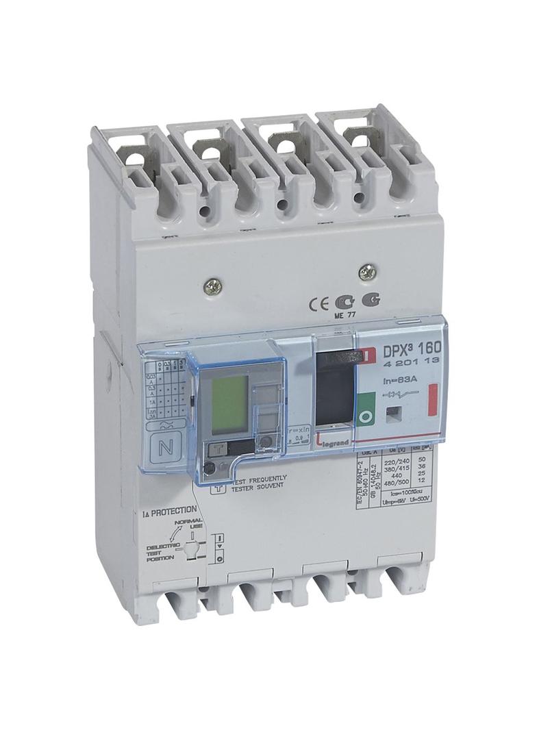 Wyłącznik DPX3 160 Z Zab. R-Pr. 4P 63A 36kA 420113 LEGRAND
