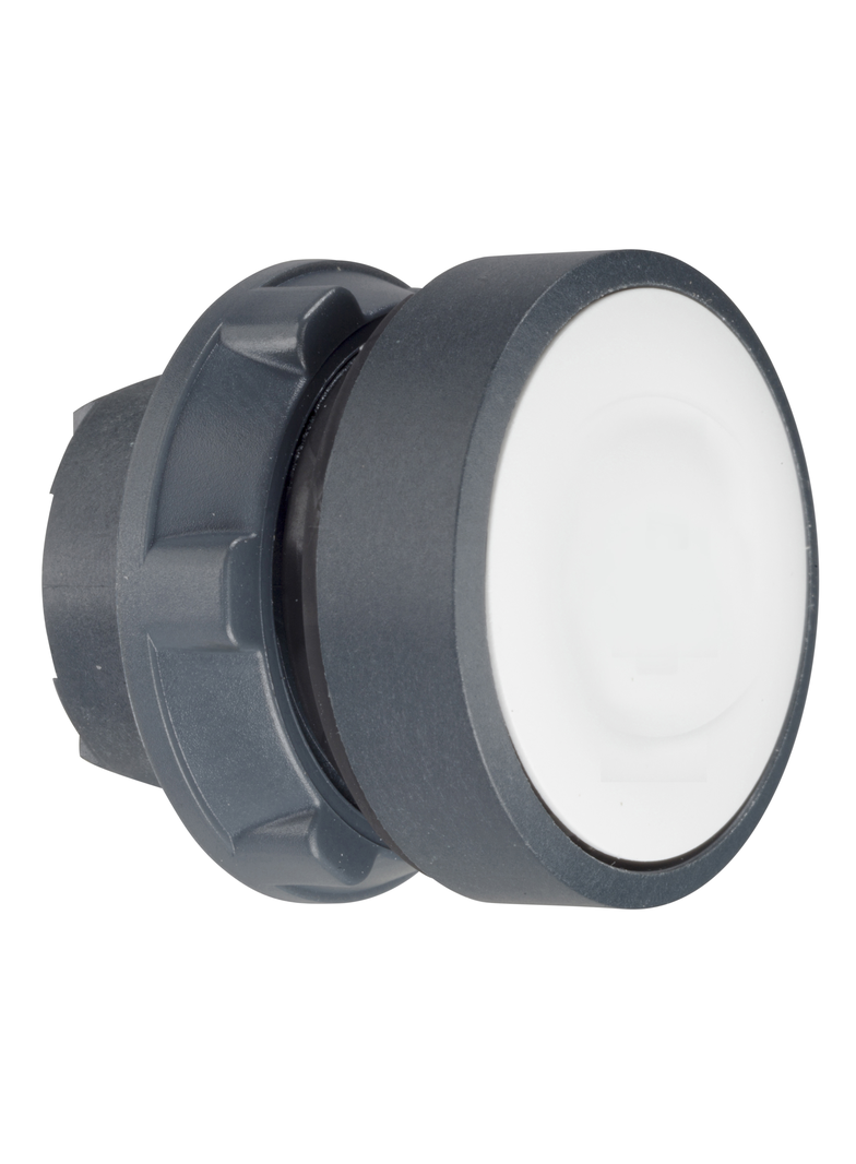 Harmony XB5 Główka przycisku płaskiego z samoczynnym powrotem, LED BA9a, biała plastikowa