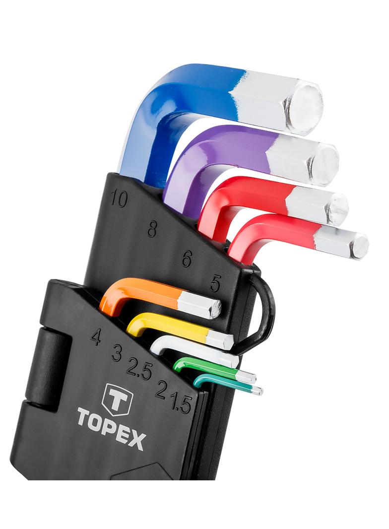 Klucze sześciokątne, kolorowe, zestaw 9 szt.