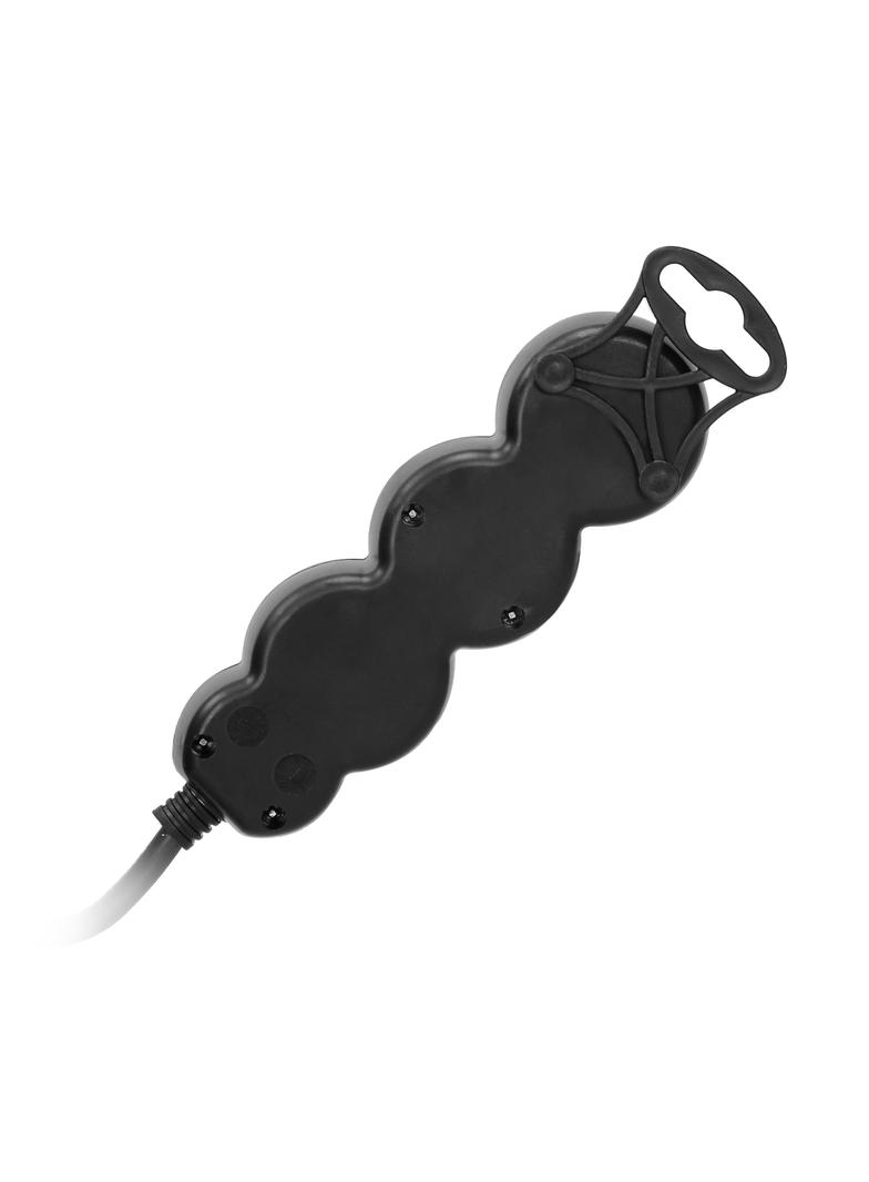 Przedłużacz 3-krotny 2P+Z (Schuko), 1,5m H05VV-F 3x1,5mm2 , Imax=16A, płaska wtyczka, czarny ES-4(GS)/B/1,5 ORNO