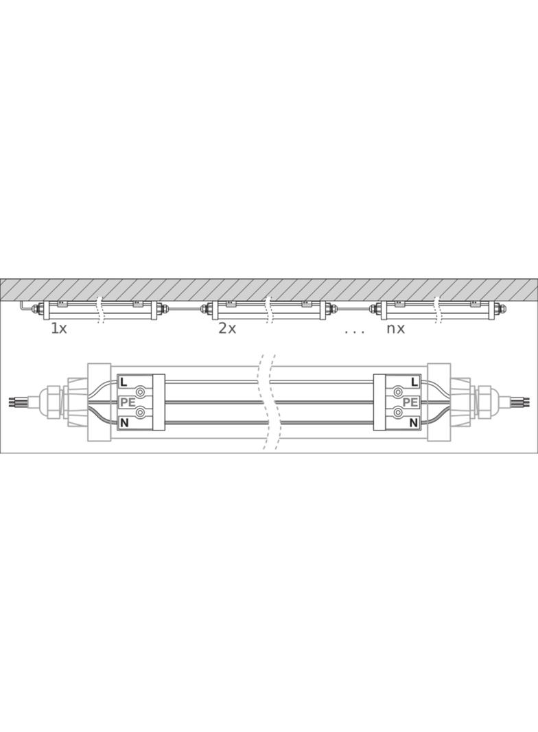 Oprawa hermetyczna DAMP PROOF LED COMPACT 1200 44W 3000K GR IP66 LEDV LEDVANCE