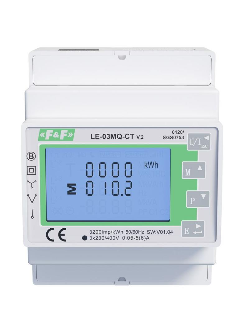 Trójfazowy dwukierunkowy licznik półpośredni Modbus RTU,100(5)A; MID LE-03MQ-CT F&F
