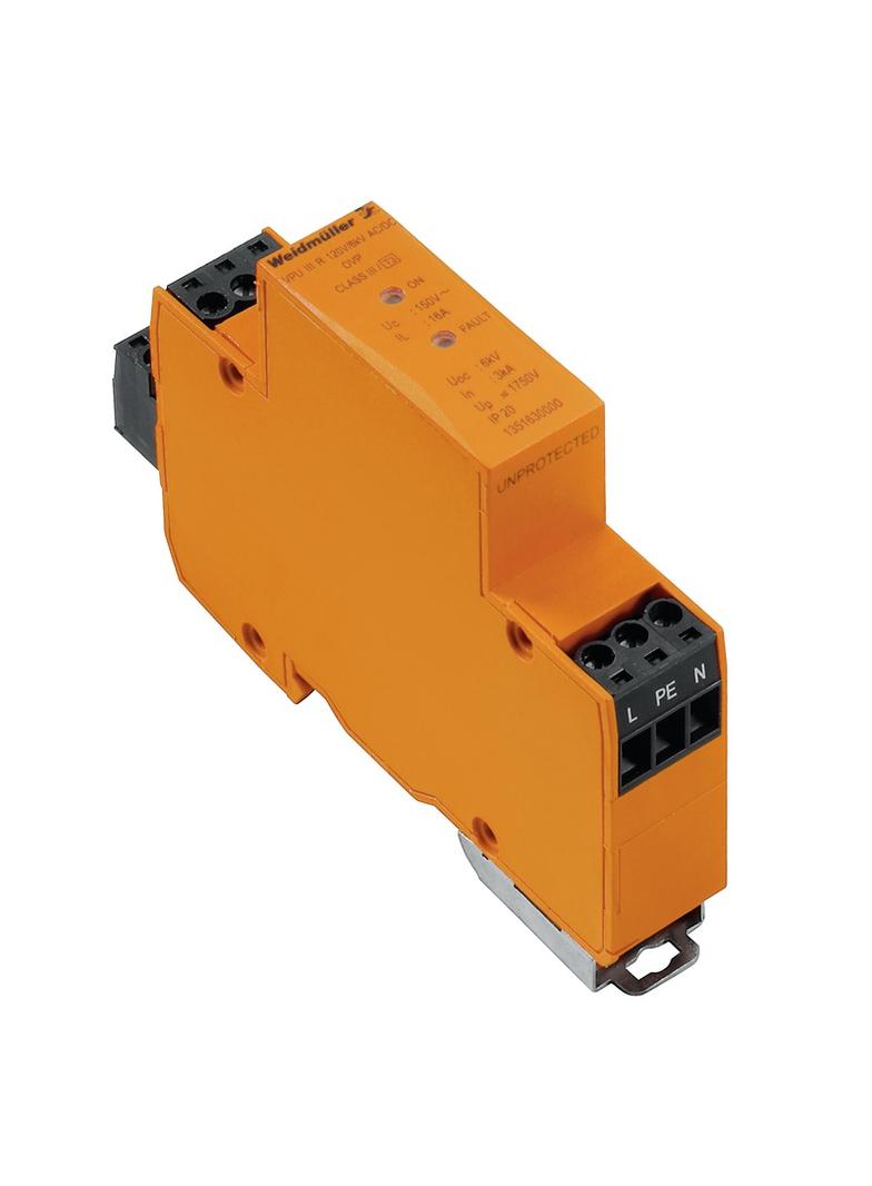 VPU III R 120V/6KV AC/DC Odgromnik (systemy zasilania), z zestykiem zdalnym, Typ III, Sieć niskiego napięcia: Jednofazowy, AC/DC, 120 V, 150 V /1szt./ 1351630000 WEIDMÜLLER