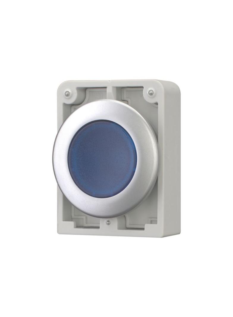 M30C-FDL-B Przycisk podświetlany 30mm płaski niebieski z samopowrotem 182940 EATON