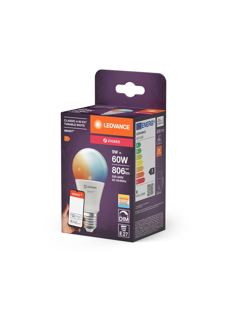 Lampa LED SMART+ ZB CL A Frosted TW 60 yes 9W/ E27