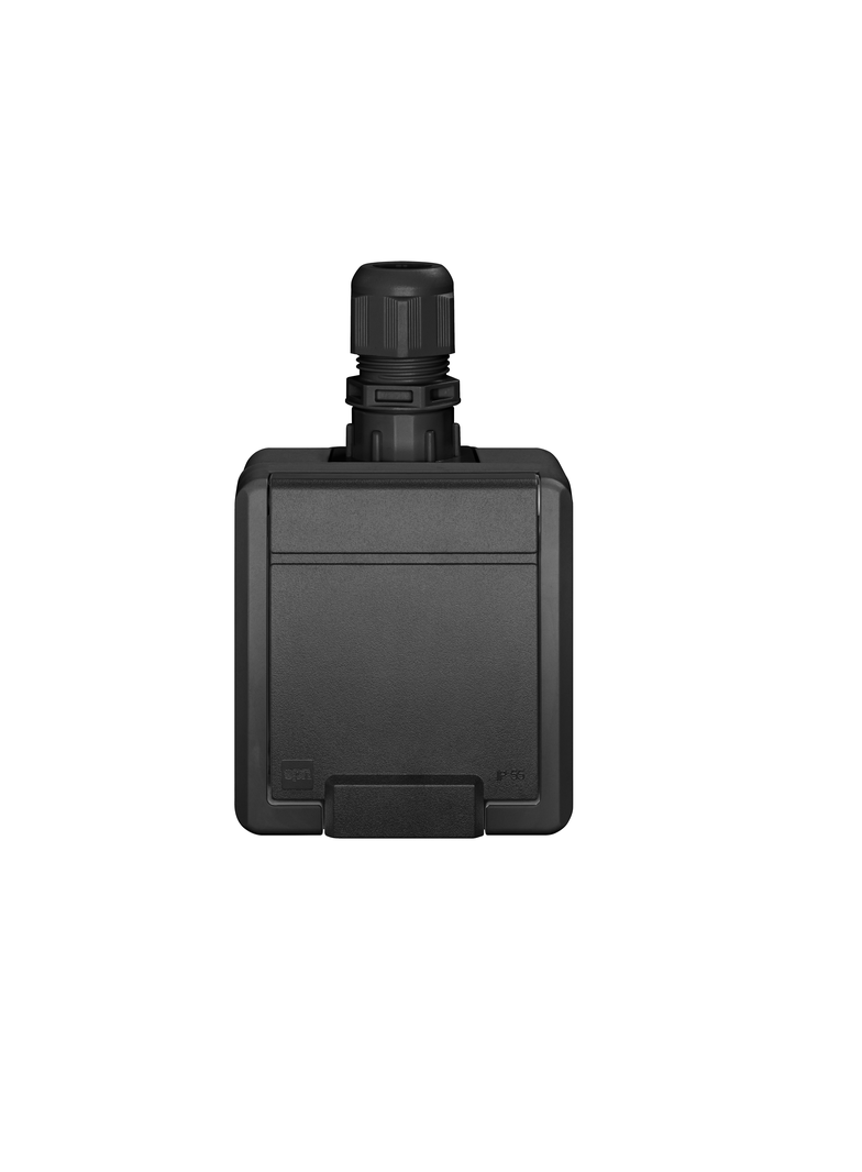 AQUANT 2K gniazdo natynkowe pojedyncze z uziemieniem 2P+Z IP 65 - kolor antracytowy 5041-67 EP Nasielsk