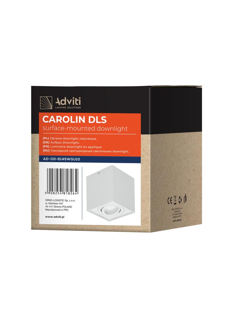 CAROLIN DLS GU10 downlight max 35W, IP20, kwadrat, biały AD-OD-6145WGU10 ORNO