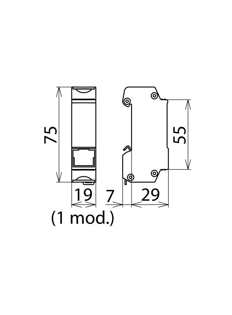 Ogranicznik przepięć DEHNpatch CLE, adapter gniazdo RJ45/gniazdo RJ45, do sieci LAN 1Gb, ATM, FDDI,