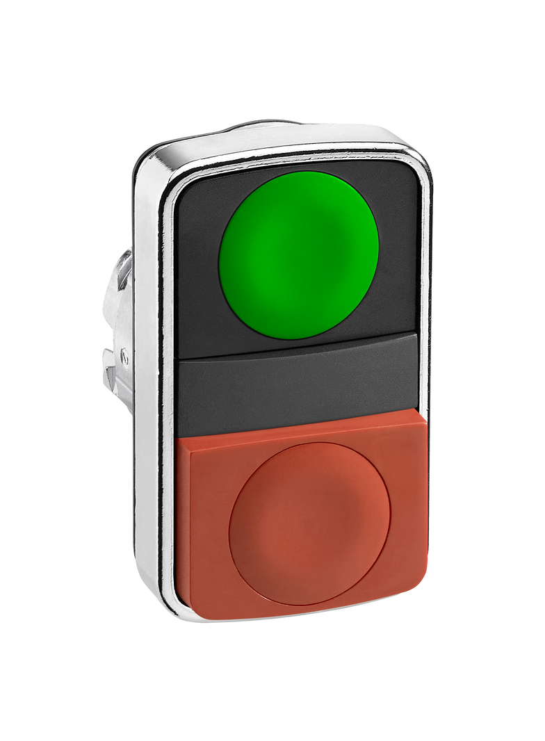 Harmony XB4 Napęd przycisku dwuklawiszowego płaski/wystający zielony/czerwony metalowy
