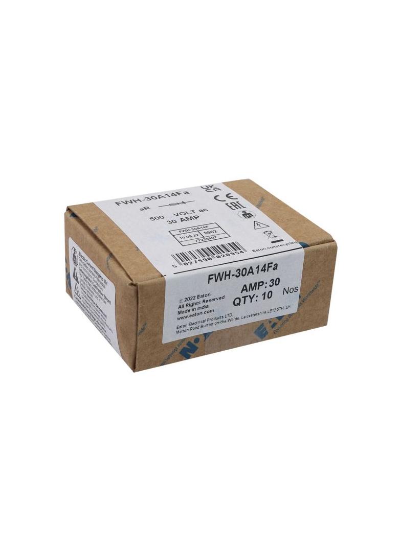30A 500V AC UL 14x51mm FERRULE FUSE Wkładka szybka 30A AC 500V 14x51 mm aR UL FWH-30A14F EATON