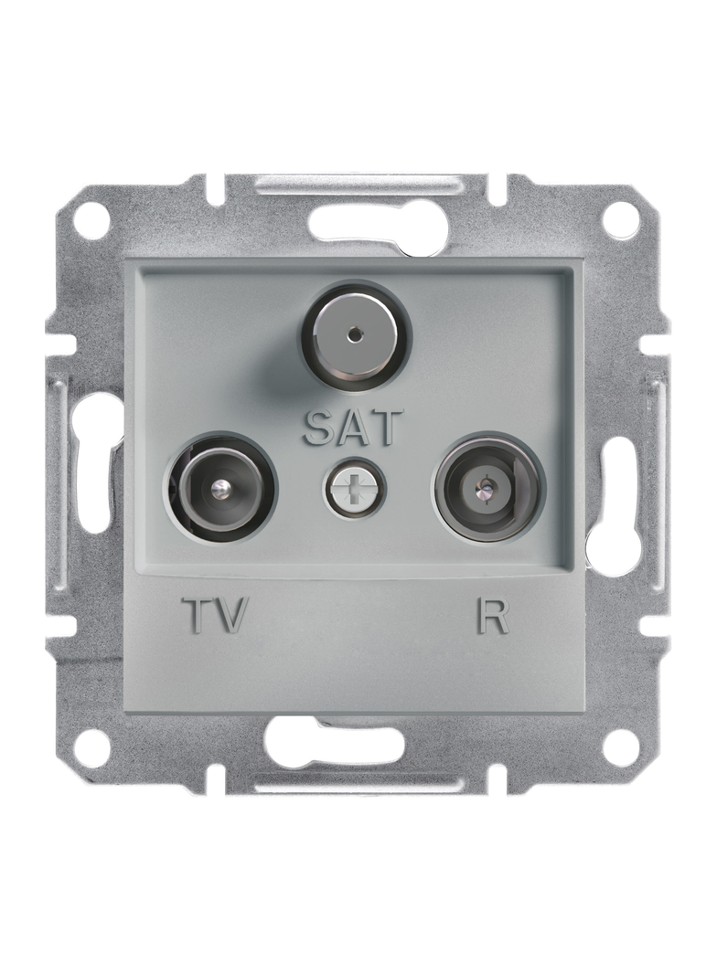 Asfora, gniazdo RTV-SAT przelotowe 4dB, bez ramki, aluminium