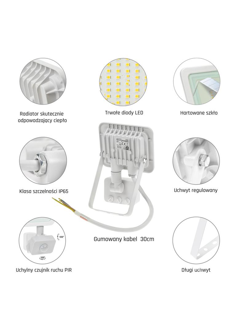 NOCTIS LUX 2 SMD 230V 10W IP44 NW white with sensor