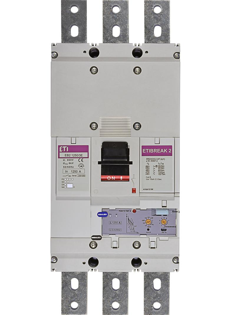 Wyłącznik mocy 70kA wyzw. elektroniczny EB2 1250/3E 1250A 3P 004672240 ETI
