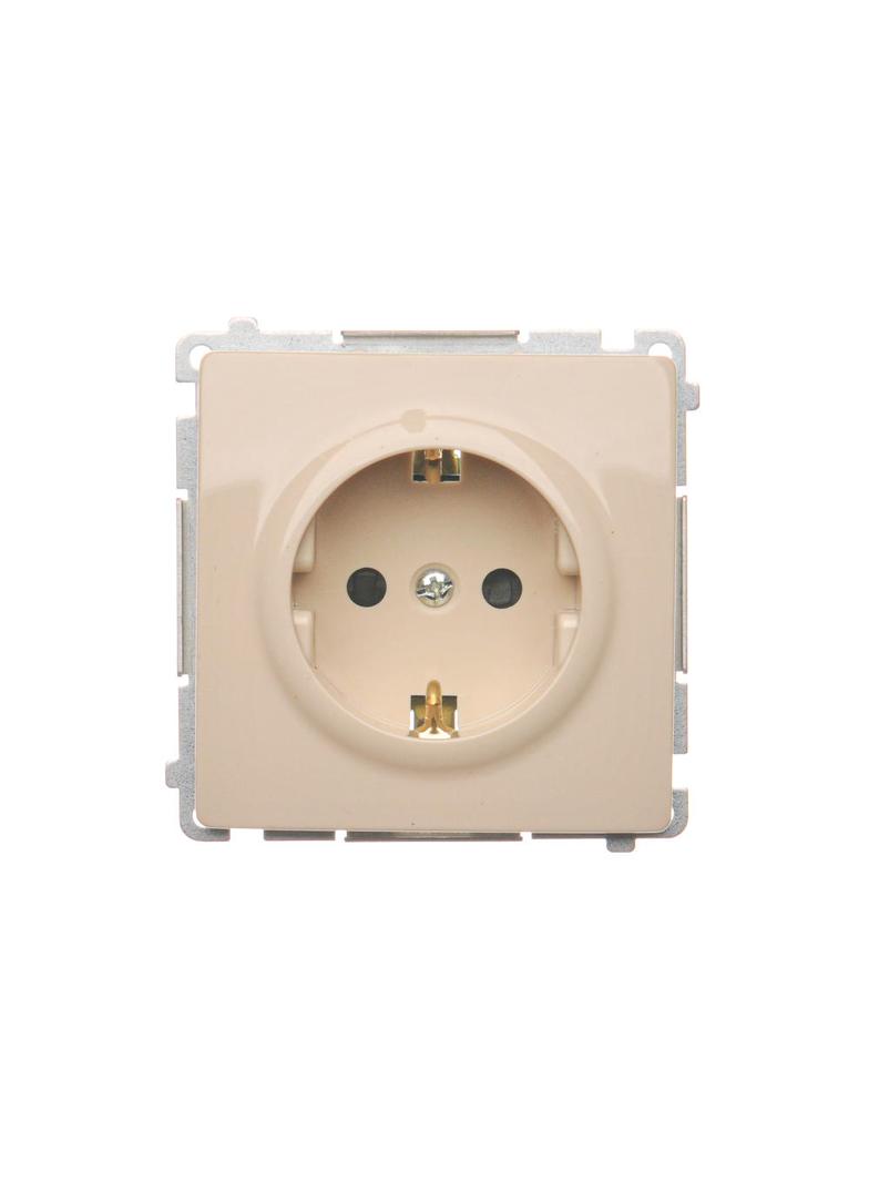 Simon Basic Gniazdo wtyczkowe z uziemieniem Schuko z przesłonami torów prądowych16A 250V zaciski śrubowe beż BMGSZ1Z.01/12 BMGSz1z.01/12 KONTAKT