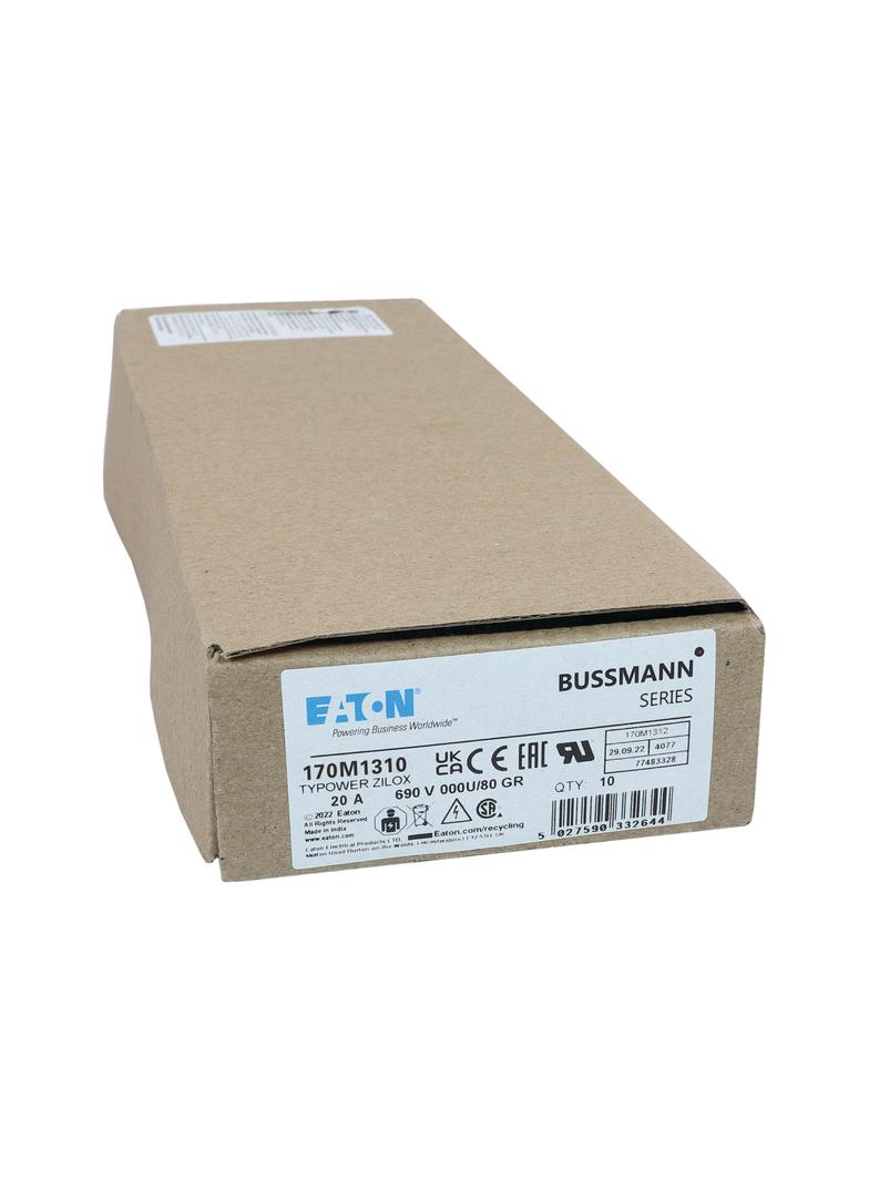 20A 690V IEC gR 000U/80 SQUARE BODY FUSE Wkładka szybka 20A AC 690V DIN 000 21x40x100 mm, 170M1310 E