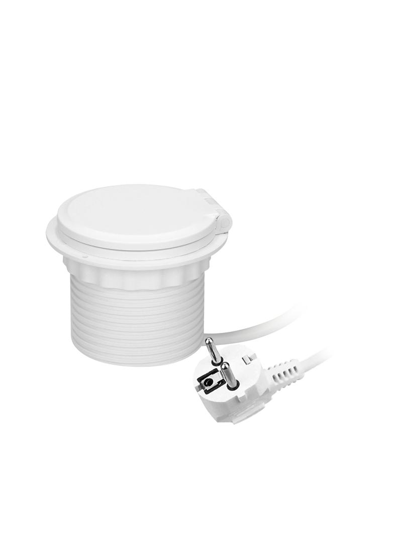 Gniazdo meblowe O8cm wpuszczane w blat z ładowarką indukcyjną, ładowarką USB z 2 gniazdami A i C, pr OR-GM-9015/W ORNO