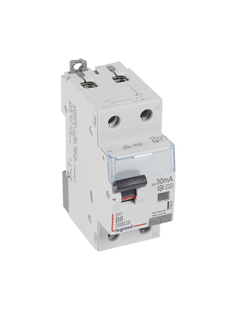 Wyłącznik Różnicowo-Nadprądowy 2P 6A B 0,03A Typa P312 DX3 410962 LEGRAND