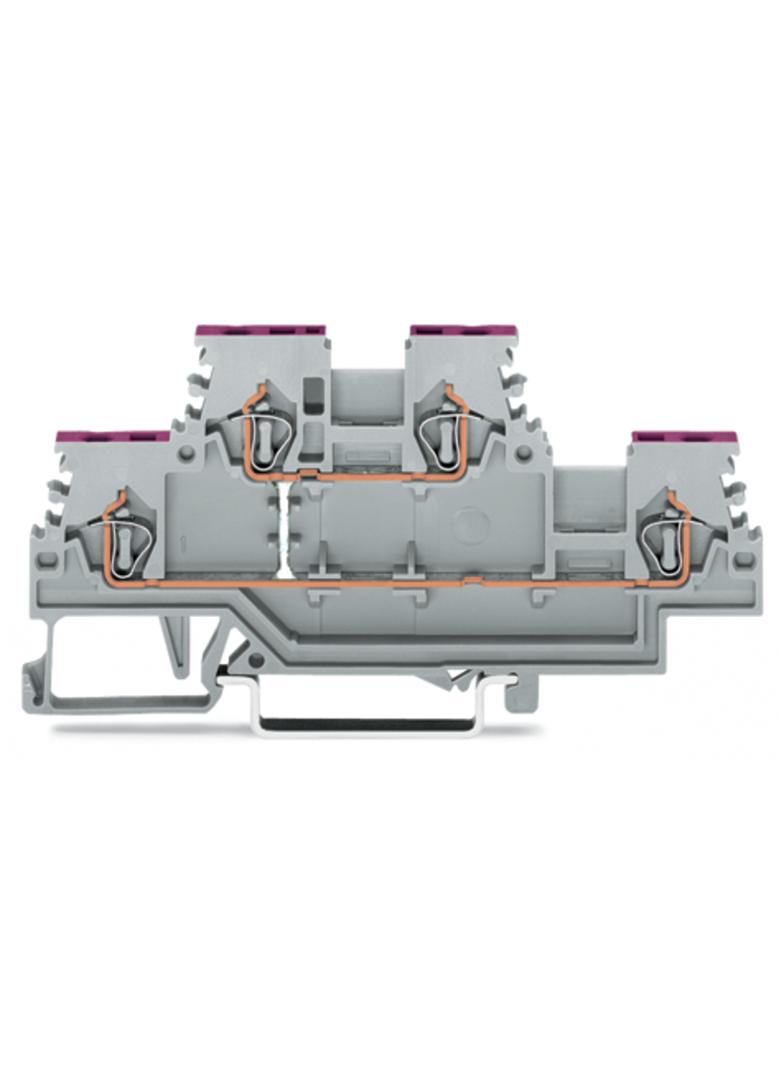 złączka dwupiętrowa 4-przewodowa 1,5 mm2 szara