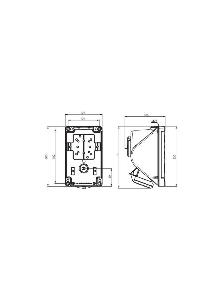 GNIAZDO Z WYŁĄCZNIKIEM " COMBO-POL" 32A 400V 3P+Z+N, wył. L-O-P IP44
