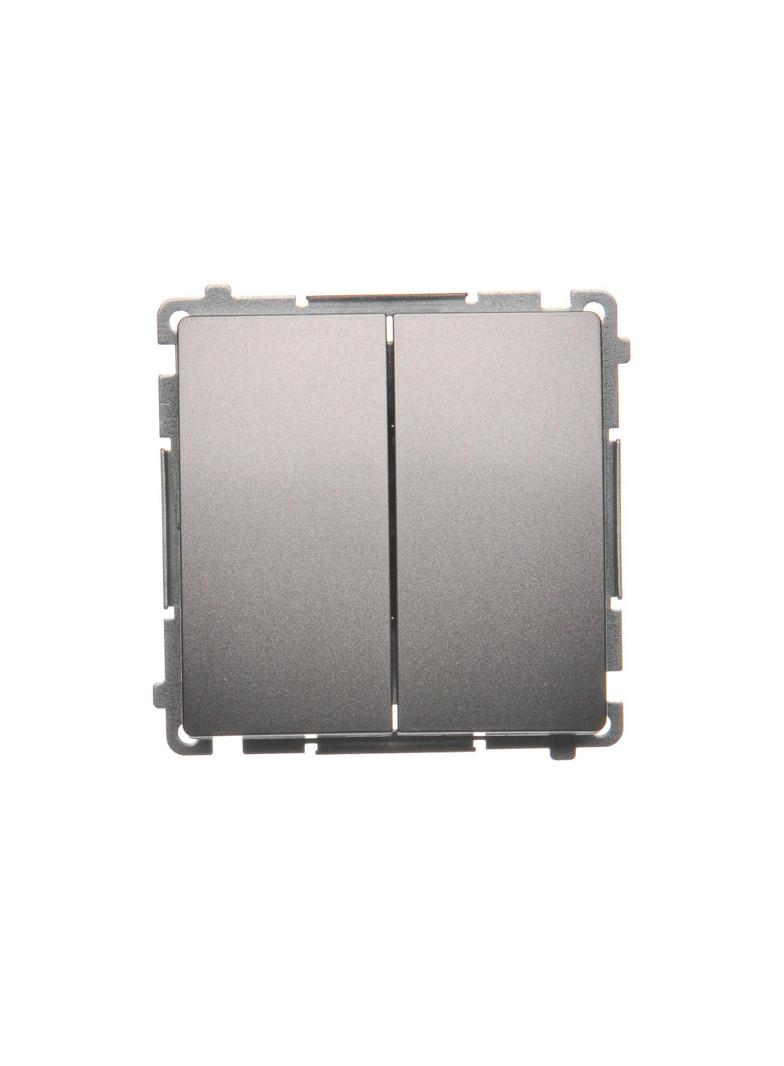 Simon Basic Przycisk podwójny zwierny dwuobwodowy: 2 wejścia 2 wyjścia 16A szybkozłączka stal inox