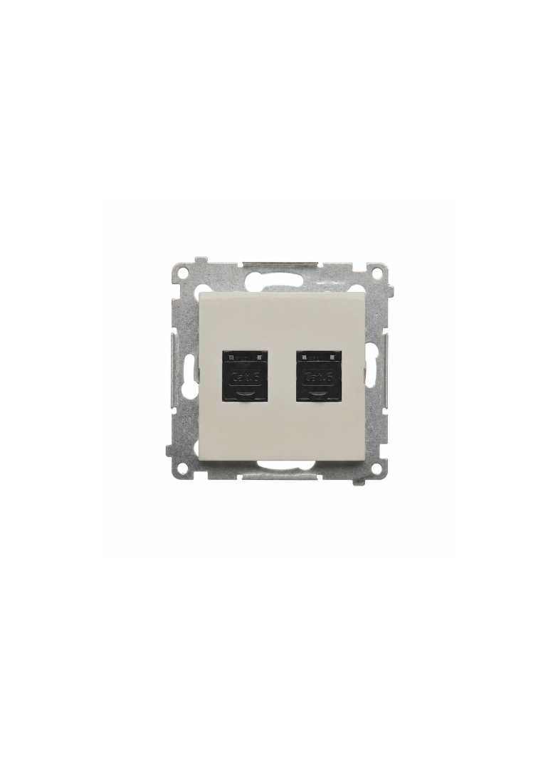 Simon 54 Gniazdo komputerowe RJ45 kat.6 podwójne kaszmir mat D62.01/42