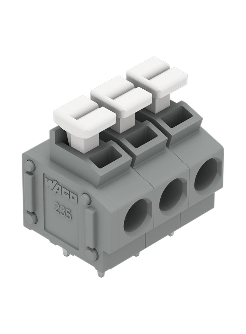 Listwa zaciskowa do płytek drukowanych 3‑biegunowa szara raster 5/5,08mm 235‑403/332‑000 /70szt./ WAGO