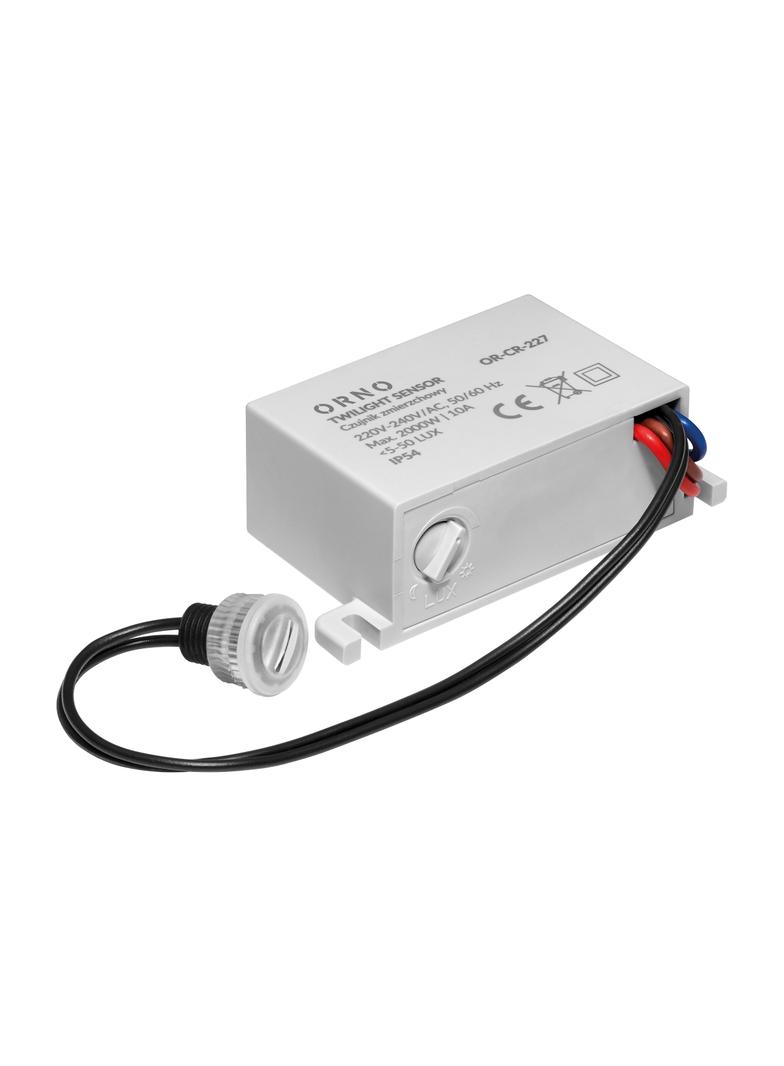 Czujnik zmierzchowy z hermetyczną zewnętrzną sondą IP54 mini 2000W OR-CR-227 ORNO