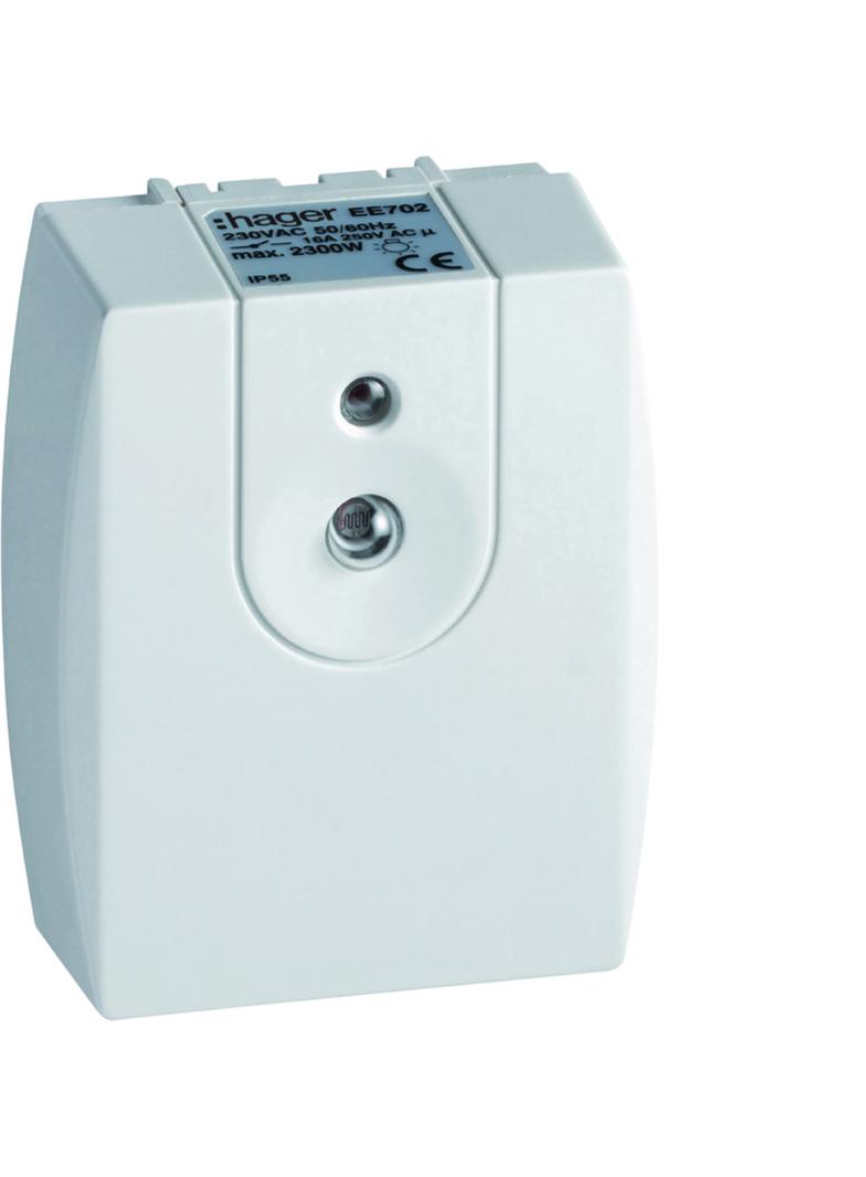 Wyłącznik zmierzchowy natynkowy IP55 nastawy regulowane 230V 1Z 16A EE702 HAGER