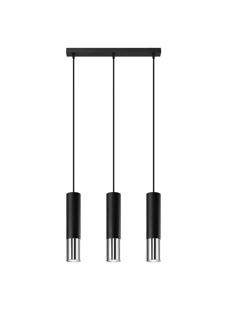 Sollux Lampa wisząca LOOPEZ 3L czarny/chrom