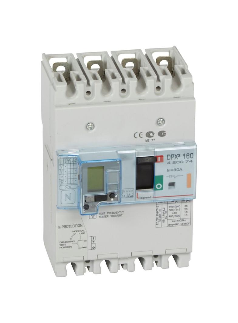 Wyłącznik DPX3 160 Z Zab. R-Pr. 4P 80A 25Ka 420074 LEGRAND