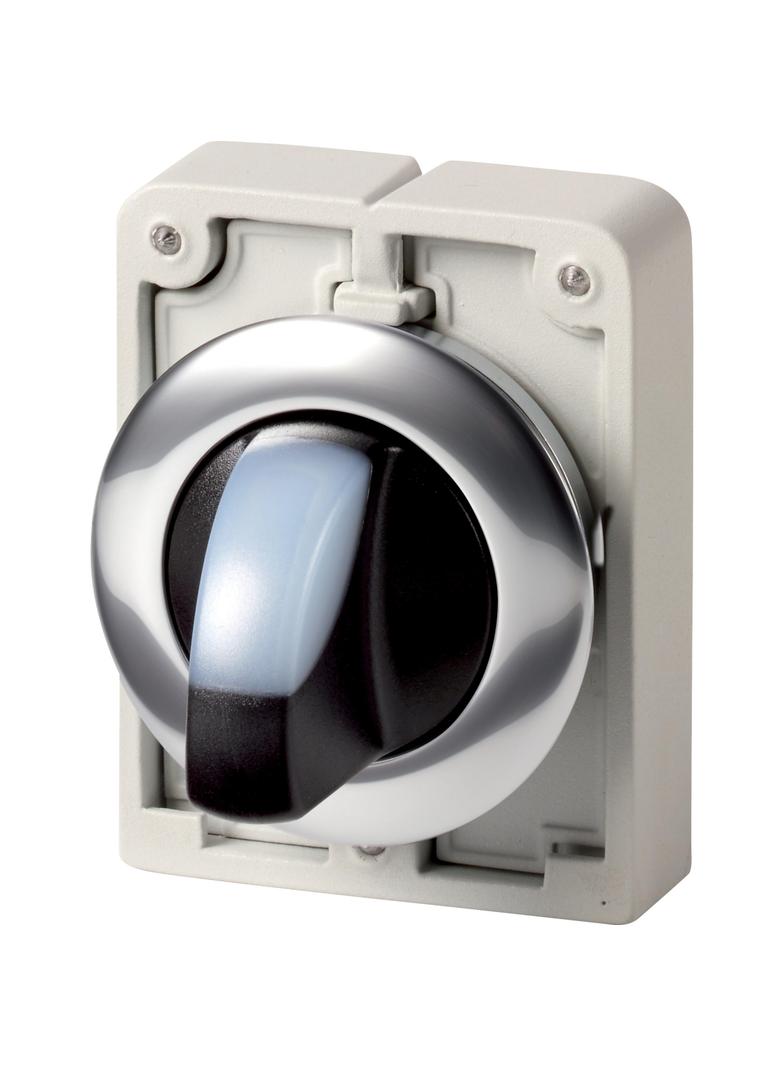 M30C-FWLK-W Przełącznik piórkowy podświetlany 30mm biały 2 położeniowy z samopowrotem 187128 EATON