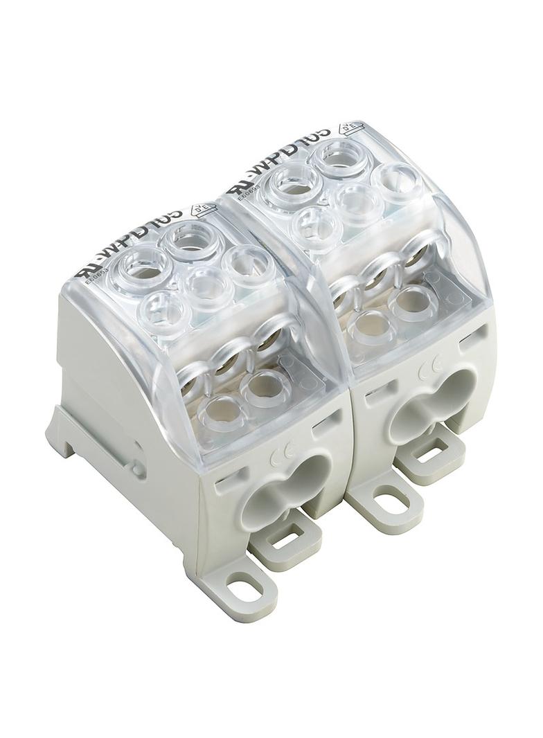WPD 205 2X35/4X25+6X16 2XGY Zacisk rozdziału potencjału, złącze śrubowe, 125 A, Liczba biegunów: 2, Płytka montażowa, TS 35, Jasnoszary /1szt./ 1562180000 WEIDMÜLLER