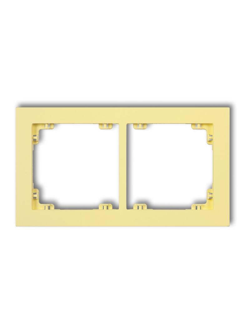 DECO Ramka uniwerstalna podwójna z tworzywa DECO Pastel Matt kanarkowy
