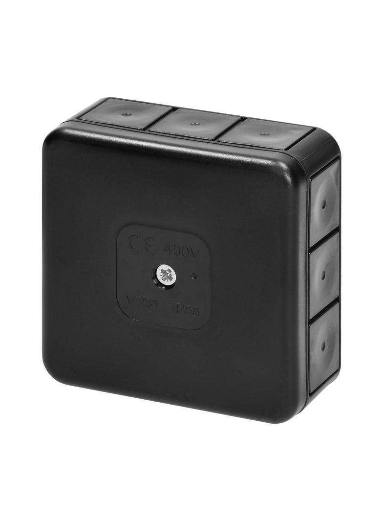 Puszka n/t PRO IP55 400V 12 przepustów gumowych 85x85x37mm czarny OR-JB-13807/B ORNO