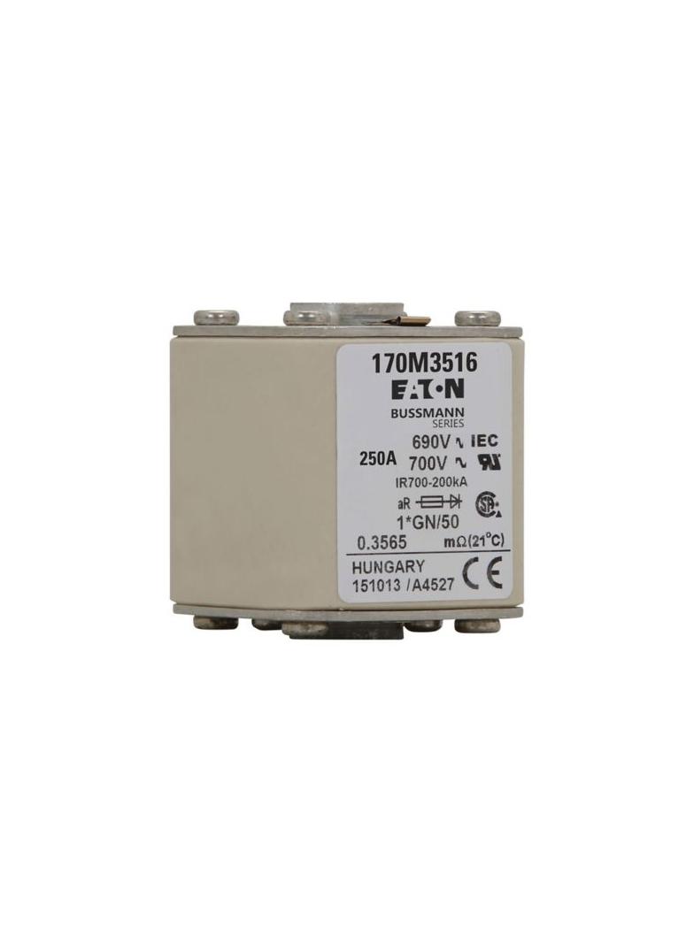 FUSE 250A 690V 1*GN/50 AR UC Wkładka szybka 250A AC 690V rozmiar 1 45x59x51 mm aR I 170M3516 EATON