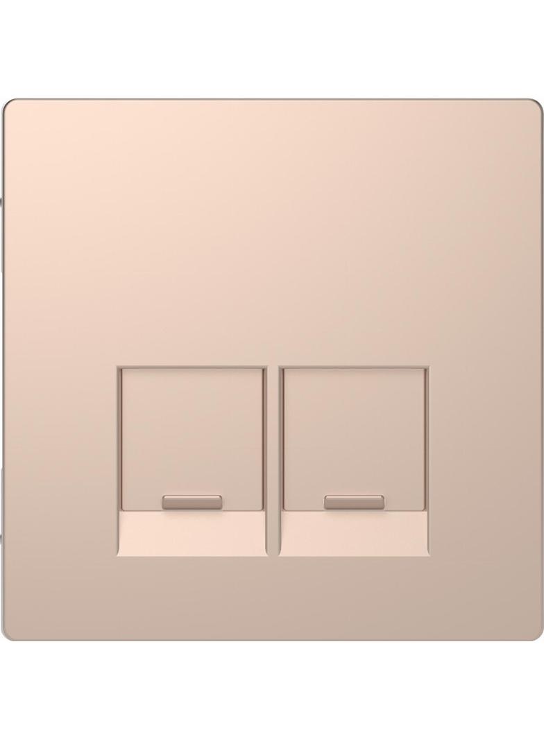 Merten, D-Life, płytka centralna gniazda 2xRJ45, szampan metalik