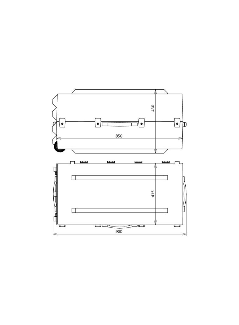 Kufer z tworzywa sztucznego, pusty 840x400x380 mm