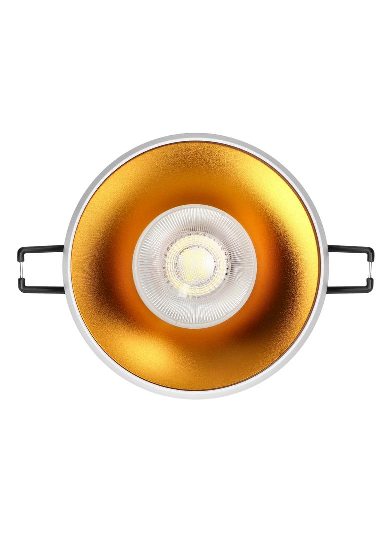 DORADO R, ramka dekoracyjna oprawy punktowej, GU10 max. 35W, okrągła, stała, biało-złota
