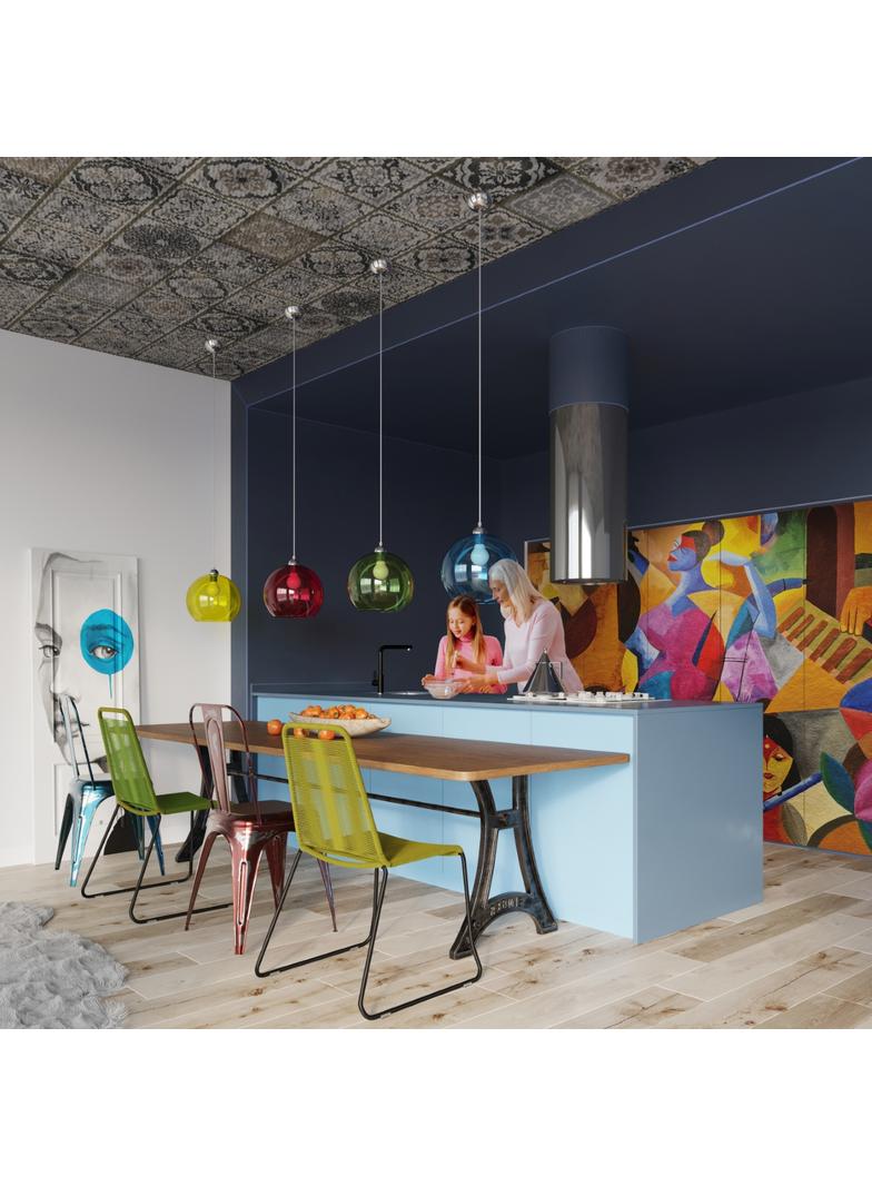 Sollux Lampa wisząca BALL błękitna SL.0251