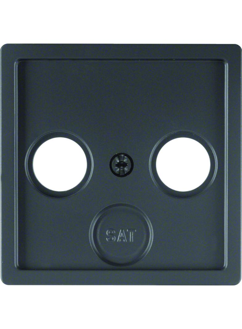 BERKER Q.x Płytka czołowa do gniazda antracytowego 2- i 3-wyj. antracyt aksamit lakierowana 12036086