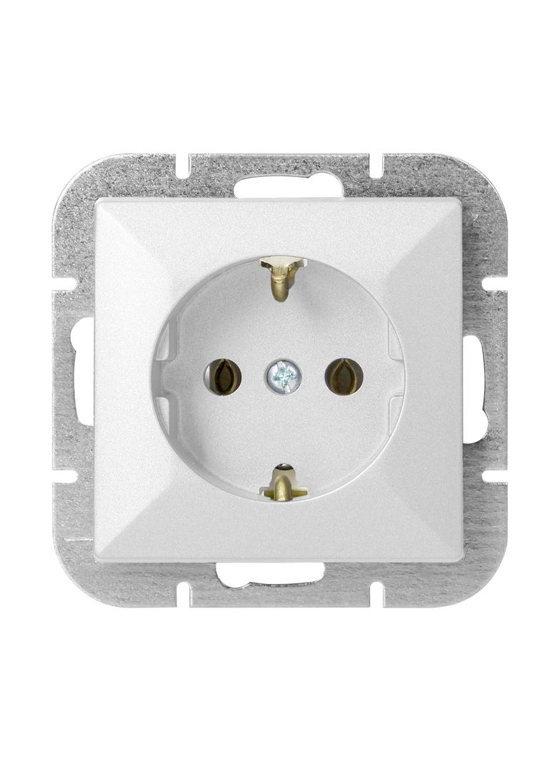 Gniazdo pojedyncze podtynkowe 2P+Z Schuko Pearl, 16A, 250V, PT-17P, biały