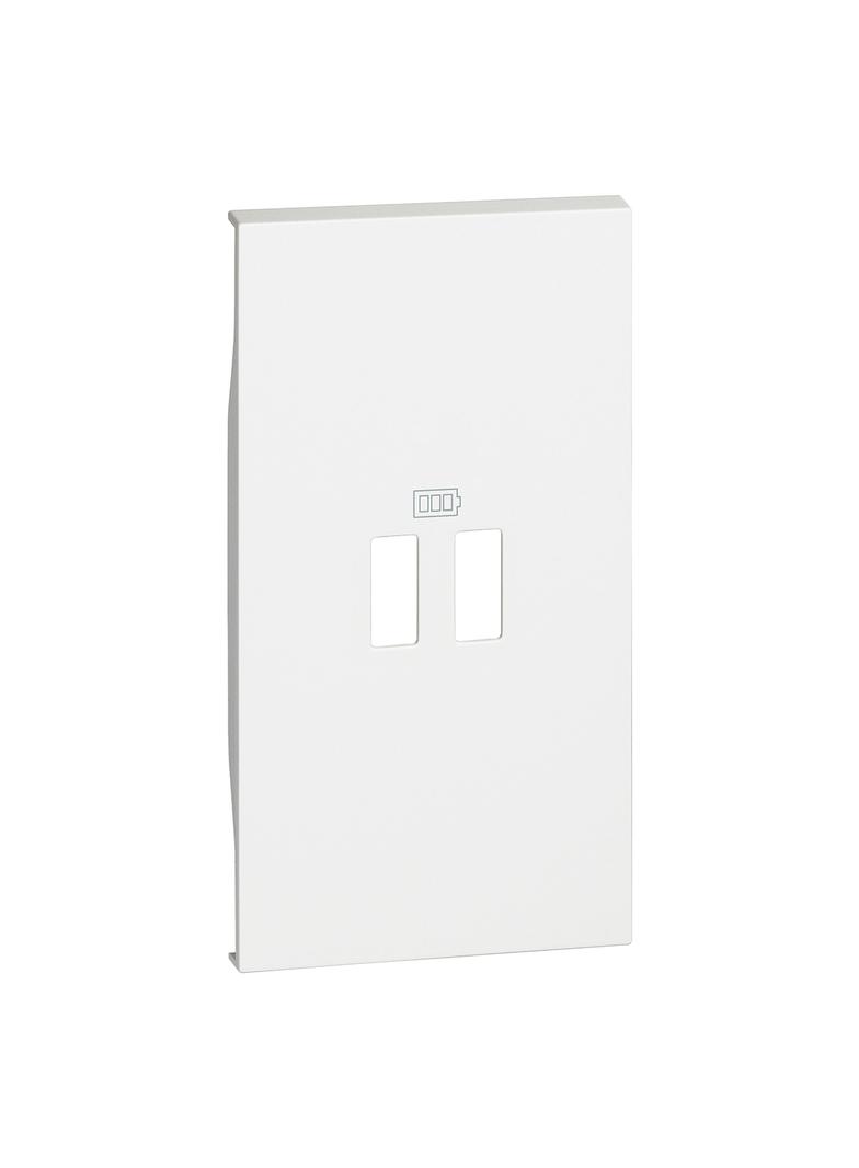 LIVING NOW - PLAKIETKA ŁADOWARKI USB - 2 MODUŁY - BIEL, Bticino